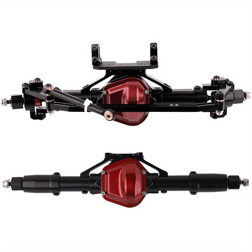 SCX10 Metal Axle Upgrade Kit CNC Aluminum Alloy Front & Rear Straight Axles – Compatible with Axial SCX10 90046 90047 1/10 RC