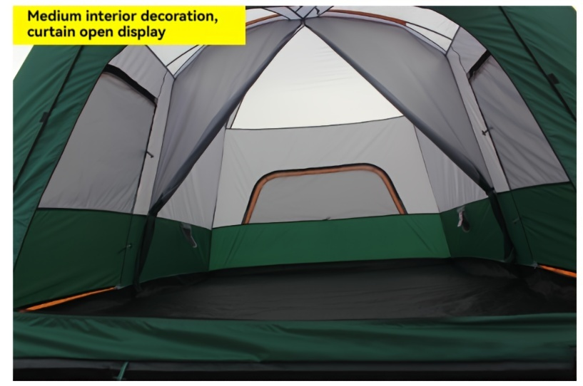Camping Tent Two-Room Family Cabin with Shared Hall, Mosquito-Net Panels and Two Capacity Options — image 13