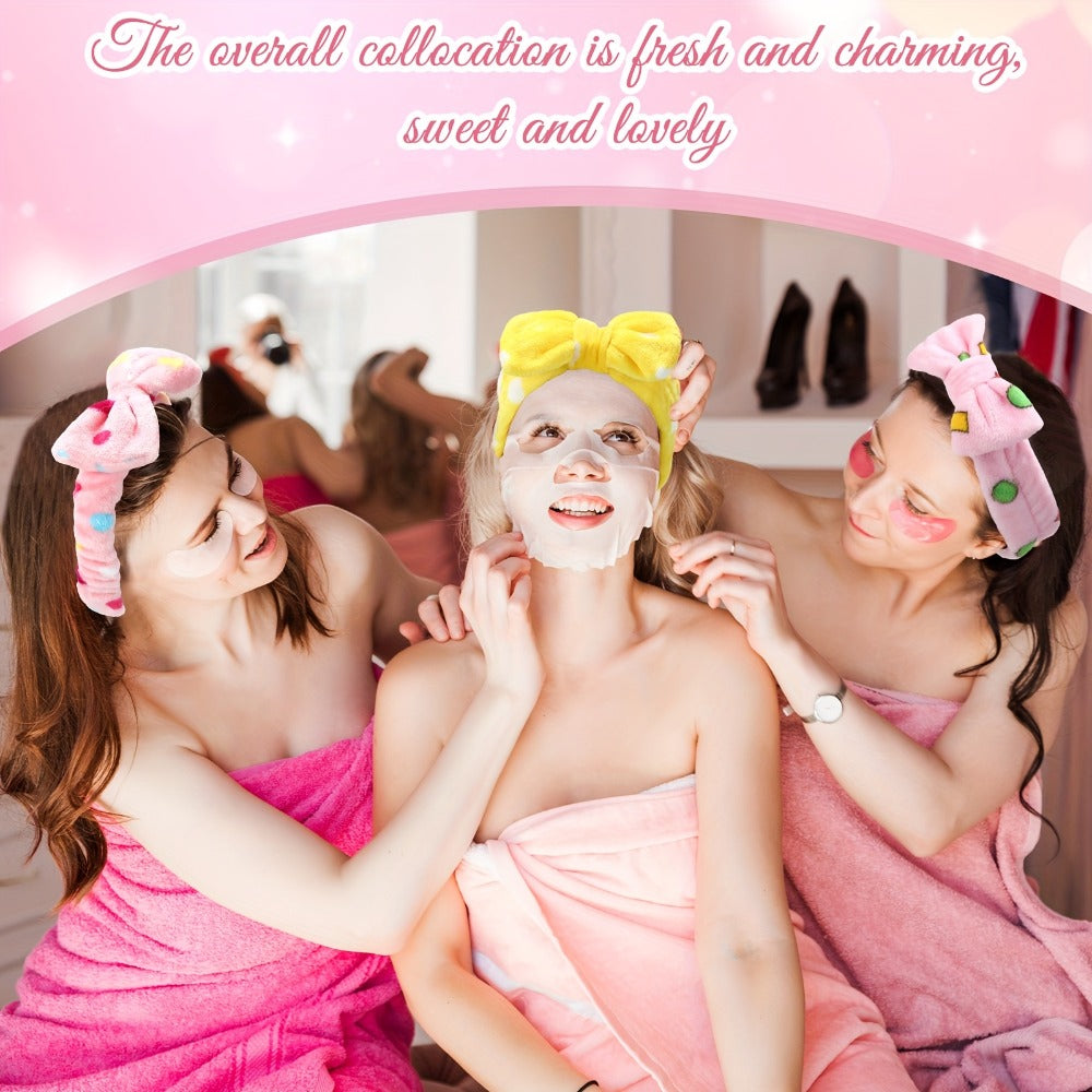 Spa Headbands For Women with 48 Pack Fluffy Plush Bow Hair Band — image 3
