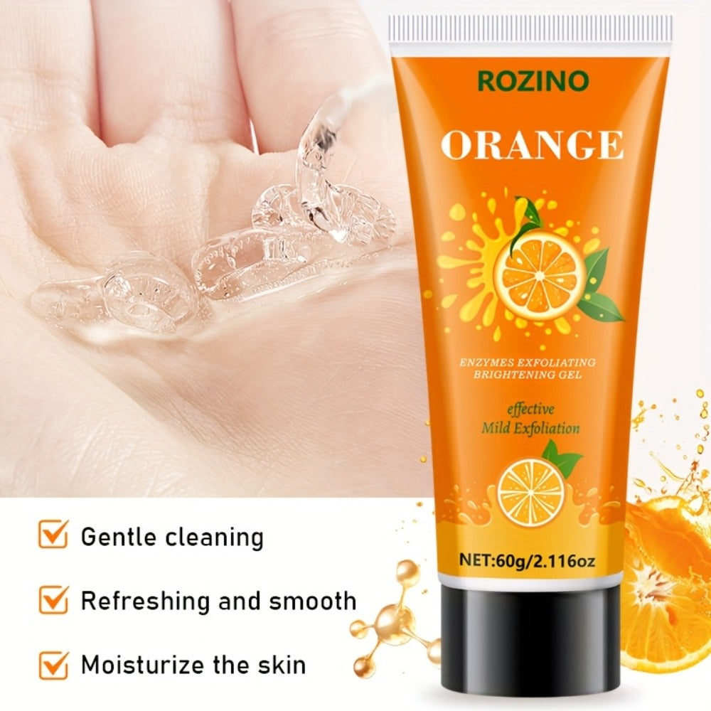 Orange Enzyme Cleansing Gel 60g Aloe Vera Hyaluronic Acid Vitamin C Gentle Exfoliating Deep Pore Cleansing Brightening Moistu