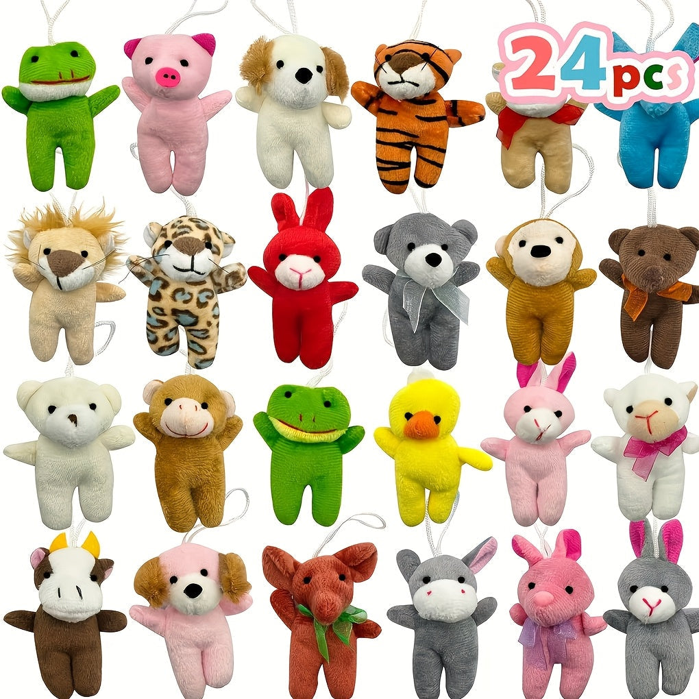 24-Piece Assorted Mini Plush Animal Set with 2–3 Inch Figures, Hanging Loops and Random-Color Option — image 8