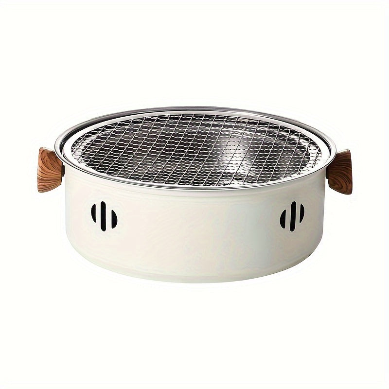 12.2-Inch Round Charcoal Grill Set with Stainless-Steel-Labeled Body, Charcoal Pan, Grids and Tongs — image 2