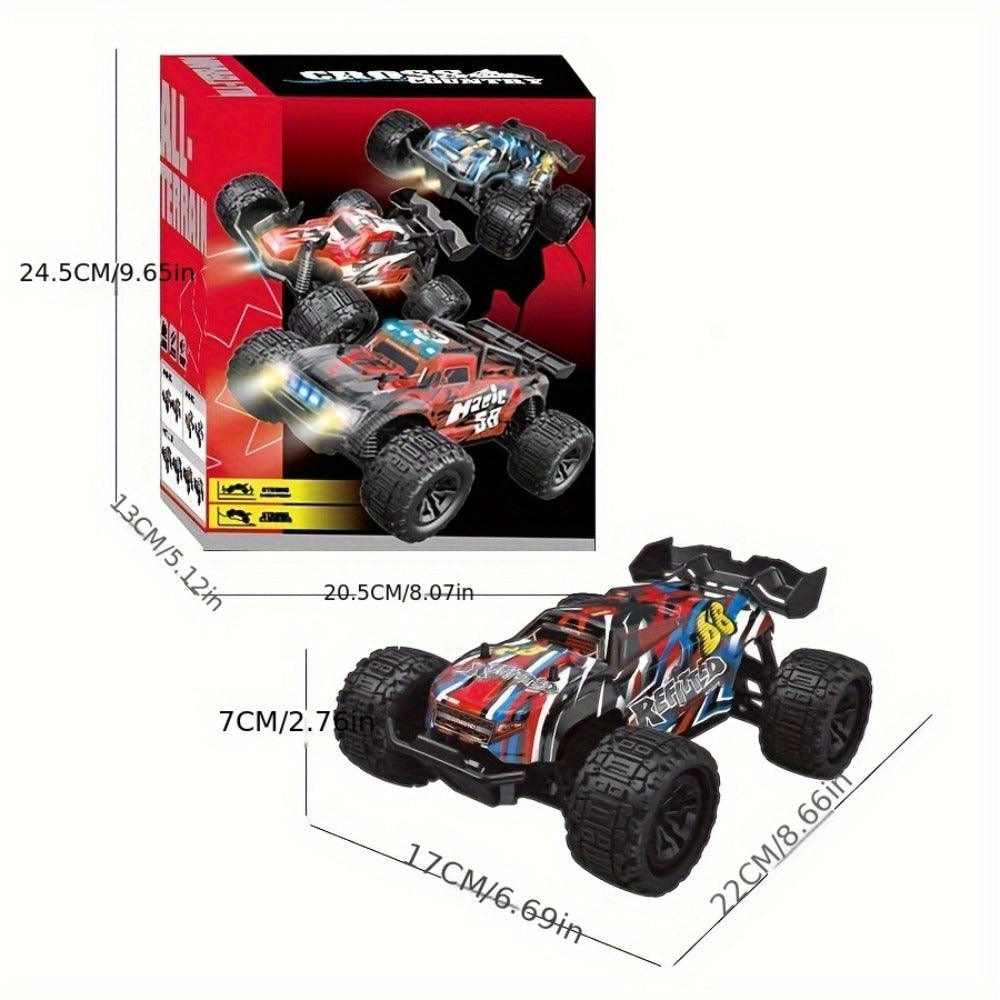 Remote Control Car, Red 4WD Monster Truck with 2.4GHz Control, Large Off-Road Tires and Four-Wheel Drive Layout — image 3