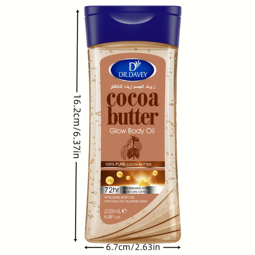 Cocoa Butter Body Oil, Two-Piece Set of 200ml Flip-Top Bottles with Coordinated Brown Labels — image 5