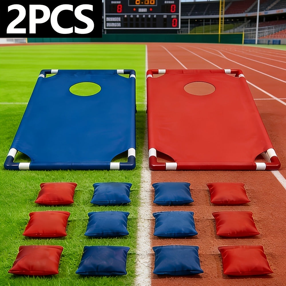 Portable Bean Bag Toss Game Set, 2 Foldable Boards & 12 Bean Bags, Outdoor Party Backyard Camping Game for Kids & Adults — im