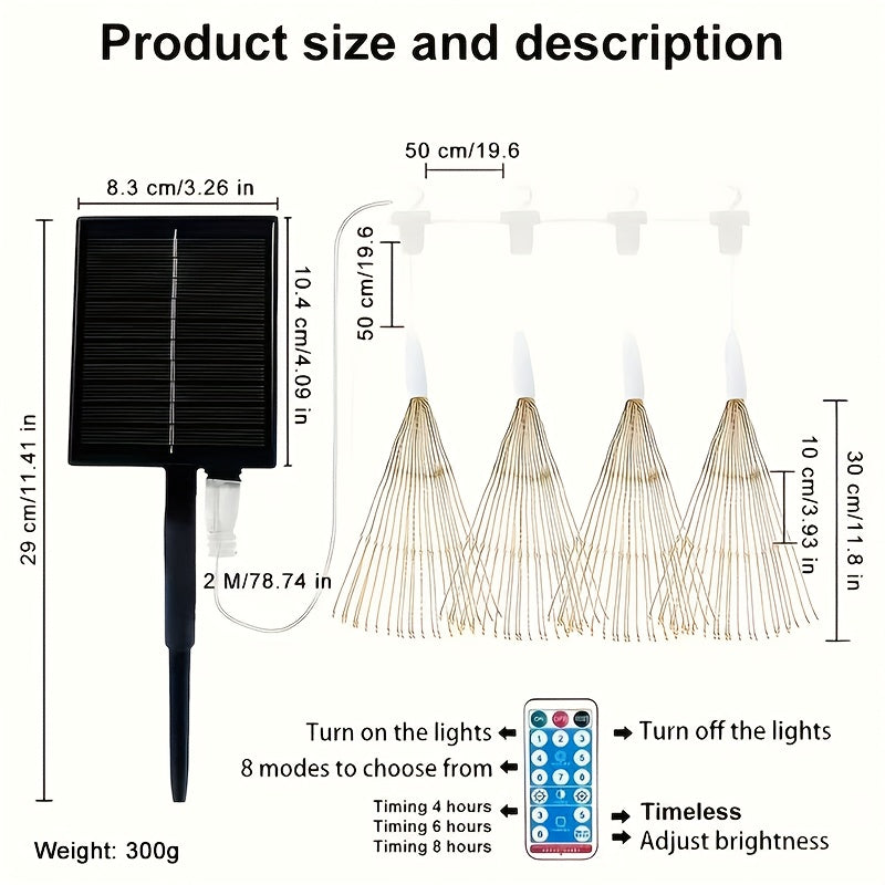 Solar Starburst Firework Light Set with 240, 360 or 450 LEDs, Remote and Eight Lighting Modes — image 6
