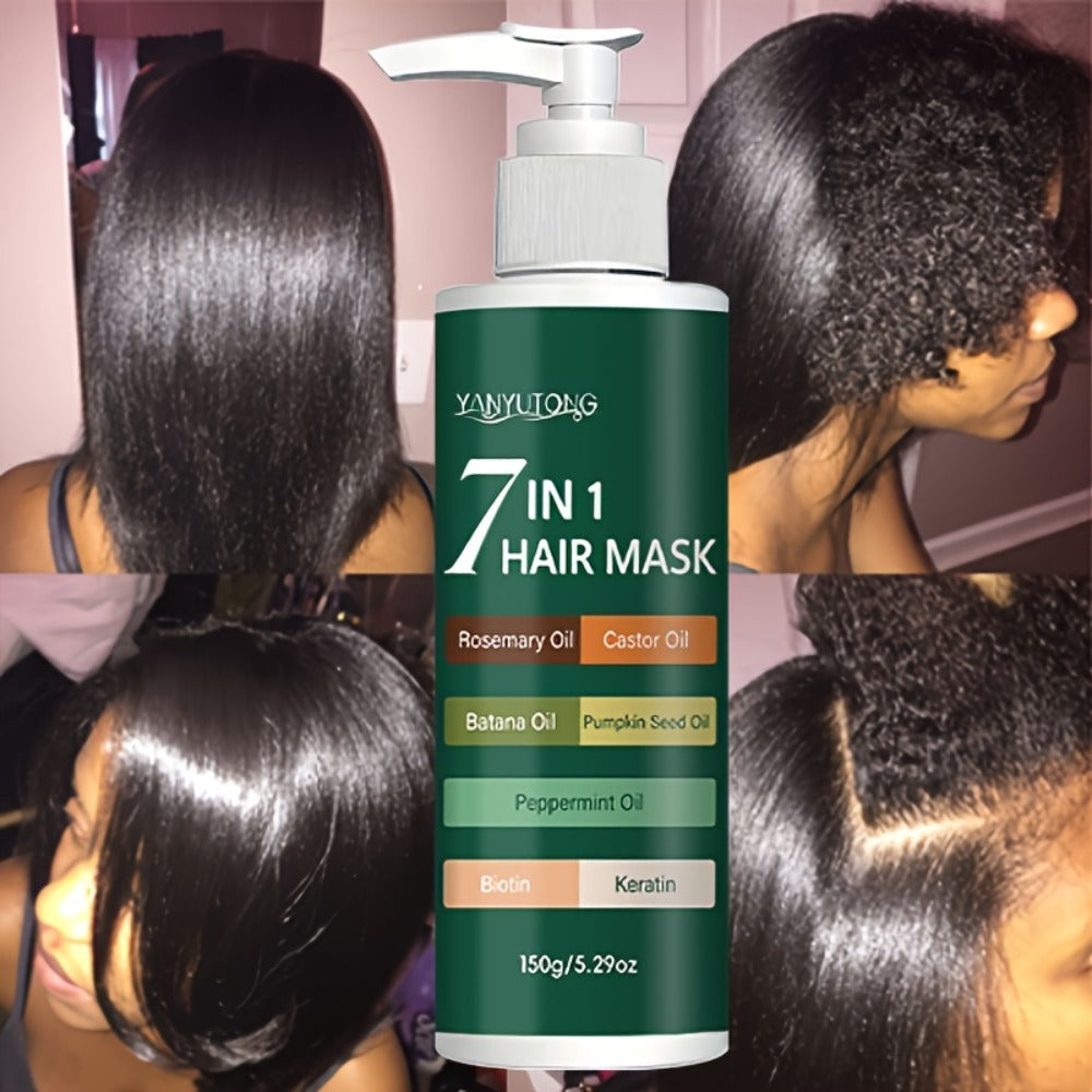 150g 7-in-1 Hair Mask in Green Pump Bottle with Rosemary, Batana, Peppermint and Pumpkin Seed Oils — image 6