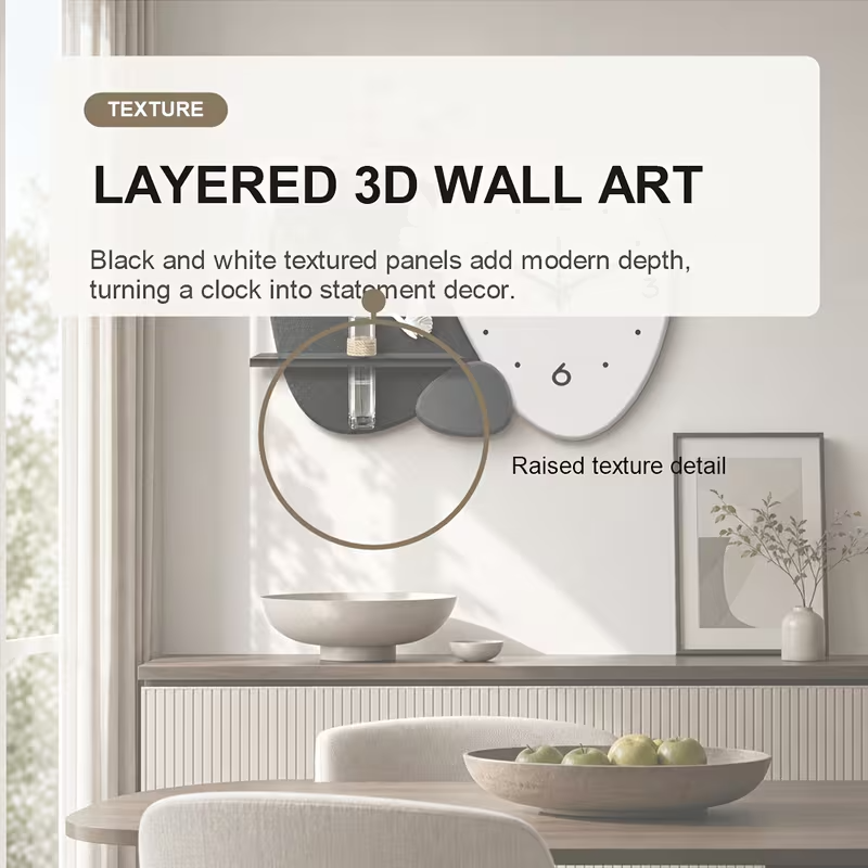 Modern Minimalist Wall Clock with Floating Shelf