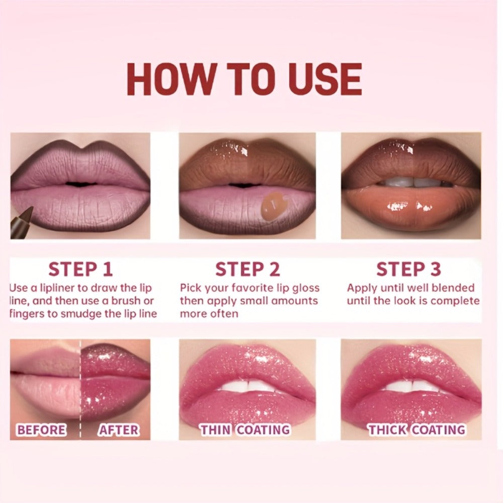 Lip Liner and Lip Gloss Kit 13 Piece Matte Non-Stick Waterproof Pigmented Long-Lasting Moisturizing Lip Glaze Combo Set for D