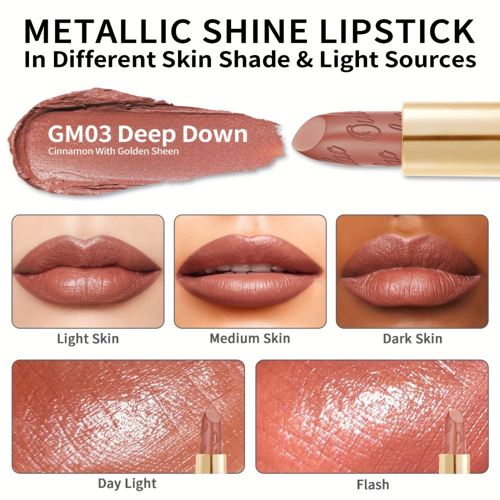 Lipstick Set, Oulac 3-Piece Metallic Finish Collection with Set 4 or Set 5 Color Selections — image 10