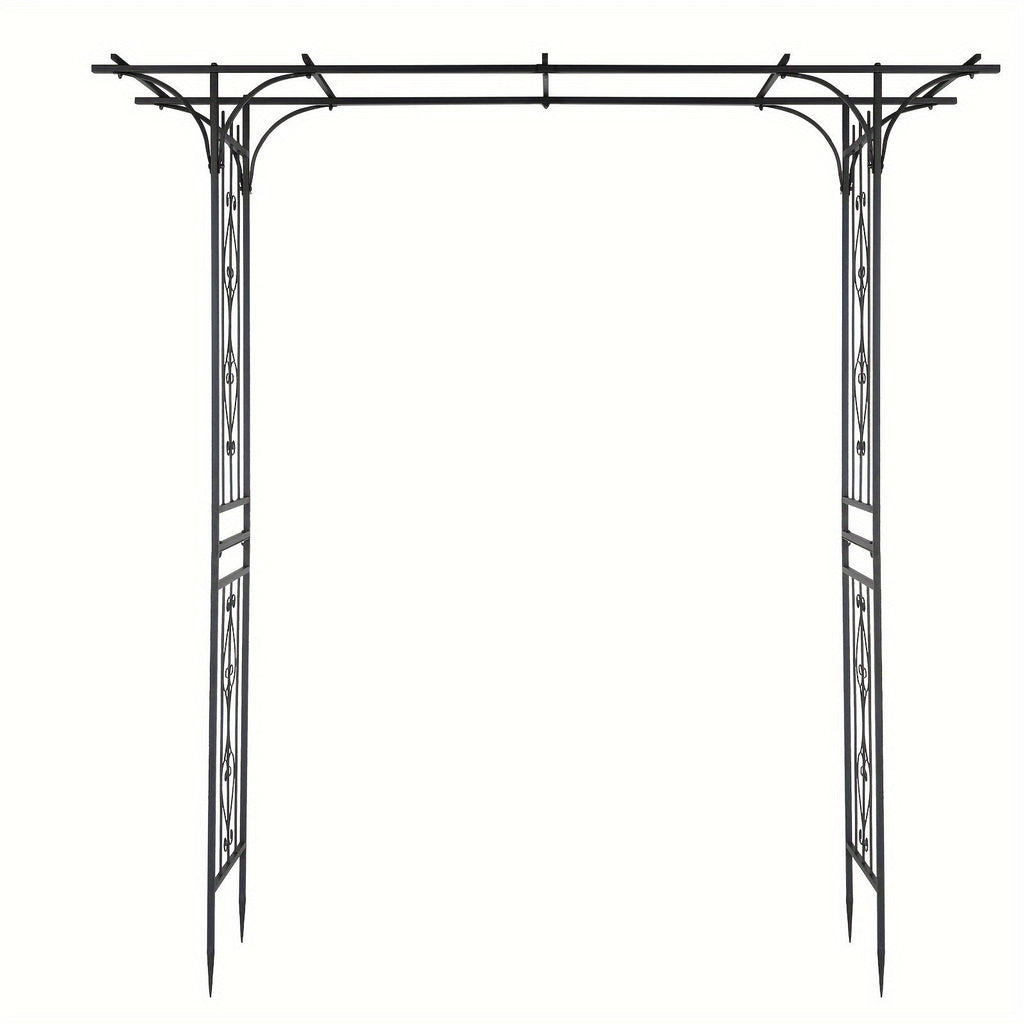 Flat Top Iron Garden Arch 16mm Tube Climbing Rose Trellis for Garden, Patio and Yard Use, with the Listed Configuration — ima
