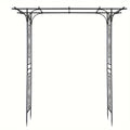 Flat Top Iron Garden Arch 16mm Tube Climbing Rose Trellis for Garden, Patio and Yard Use, with the Listed Configuration — ima