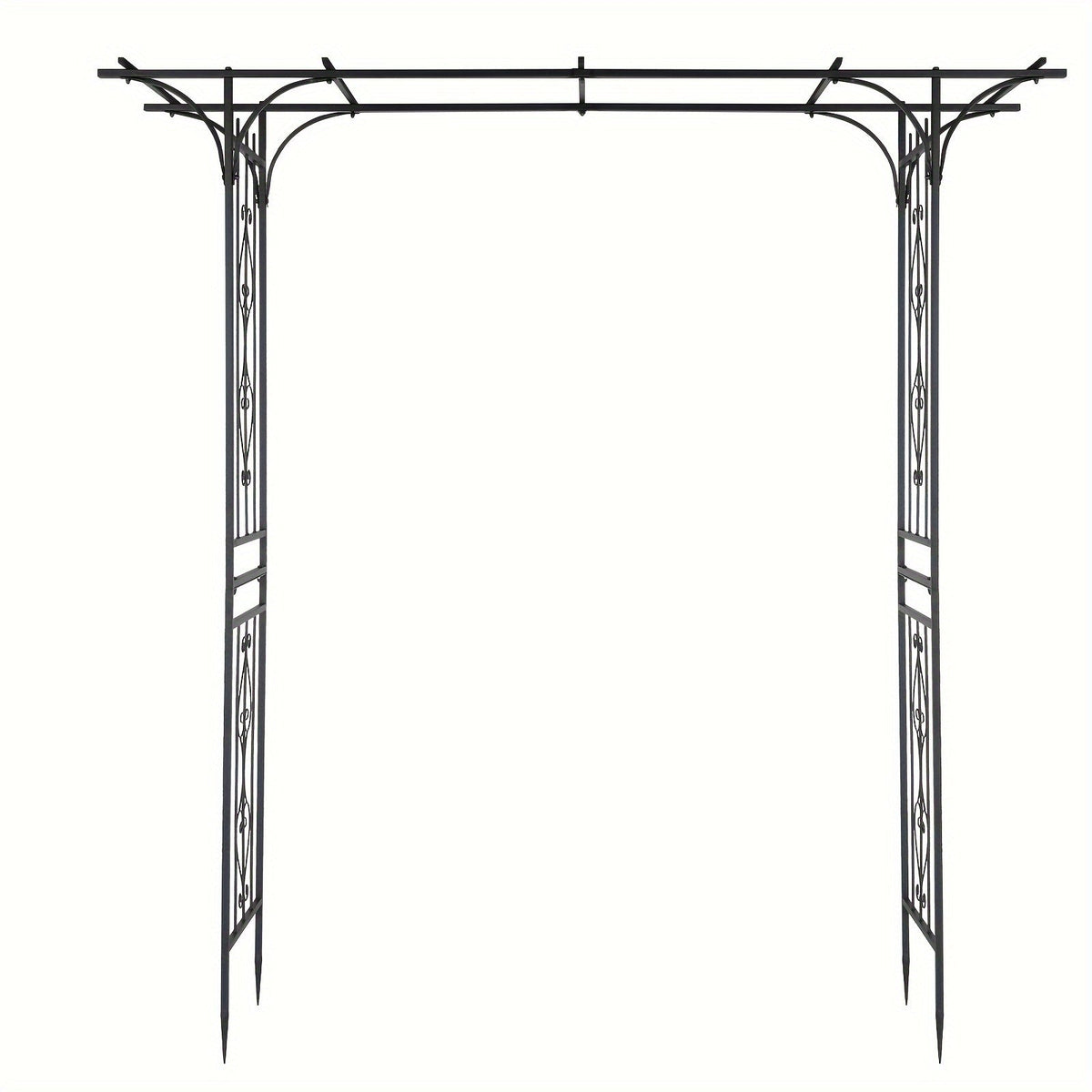 Flat Top Iron Garden Arch 16mm Tube Climbing Rose Trellis for Garden, Patio and Yard Use, with the Listed Configuration — ima
