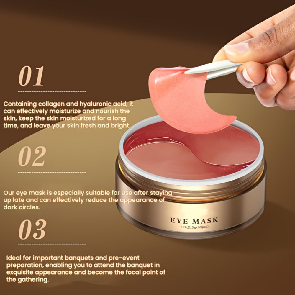 Caffeine Under Eye Patches 60pcs Depuffing Dark Circle Reducer with Hyaluronic Acid Collagen Glycerin Deep Hydrating Moisturi