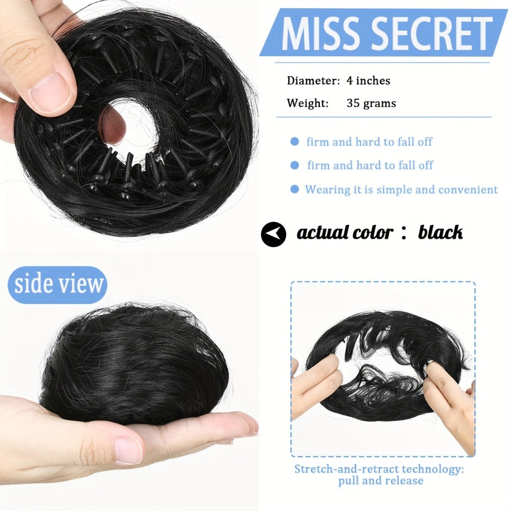 Hair Accessories Four-Inch Curly Bun Hair Piece in Six Synthetic Fiber Colors for Updo Styling — image 8