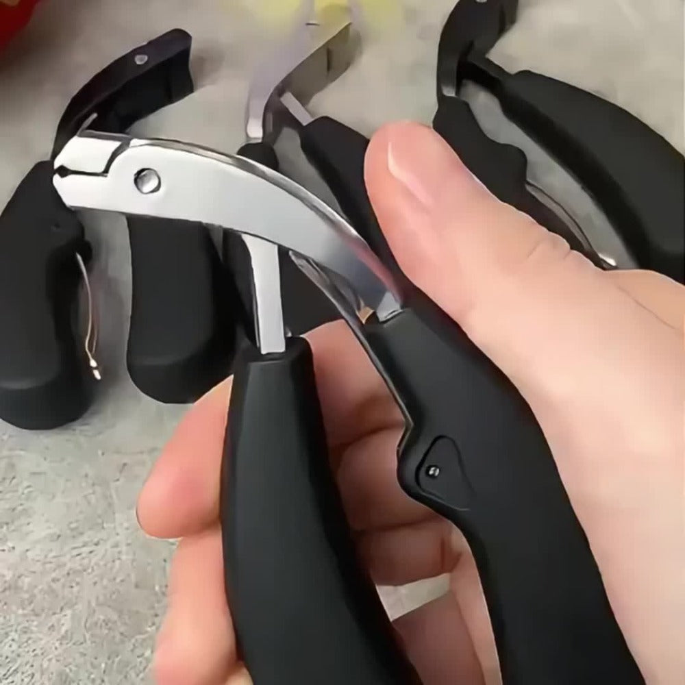 Wide-Jaw Nail Clipper and File Set, Two-Piece Black-Handle Kit with Curved Concave Edge and Stainless-Steel-Labeled Component