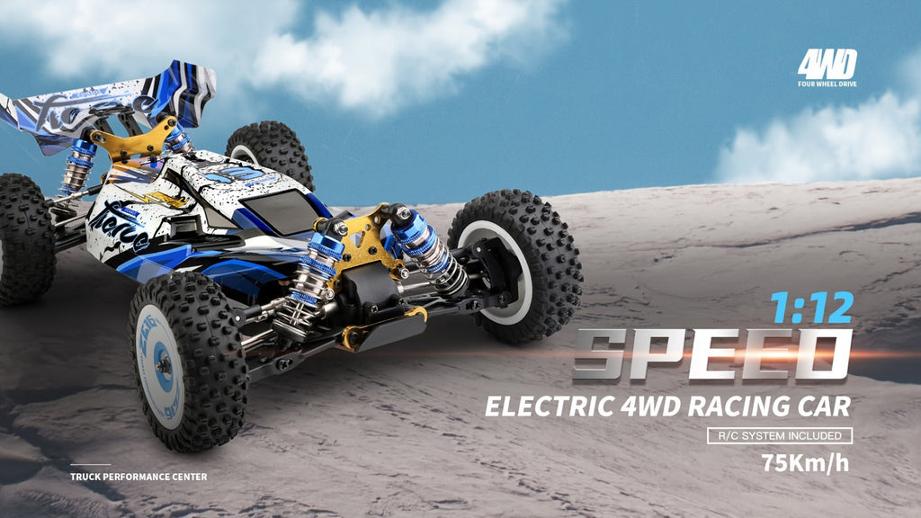 Remote Control Car, Wltoys 124017 Brushless 4WD Off-Road Racer with 75KM/H Source Speed and Two 7.4V 2200mAh Batteries — imag