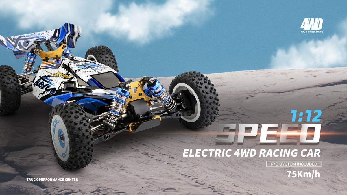 Remote Control Car, Wltoys 124017 Brushless 4WD Off-Road Racer with 75KM/H Source Speed and Two 7.4V 2200mAh Batteries — imag