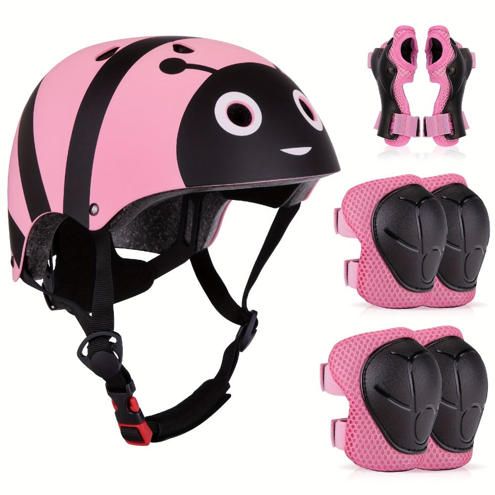 Kids Bike Helmet & Gear Set 7-Piece for Ages 2-8 Boys Girls Adjustable with the Listed Color, Size or Set Options for Everyda