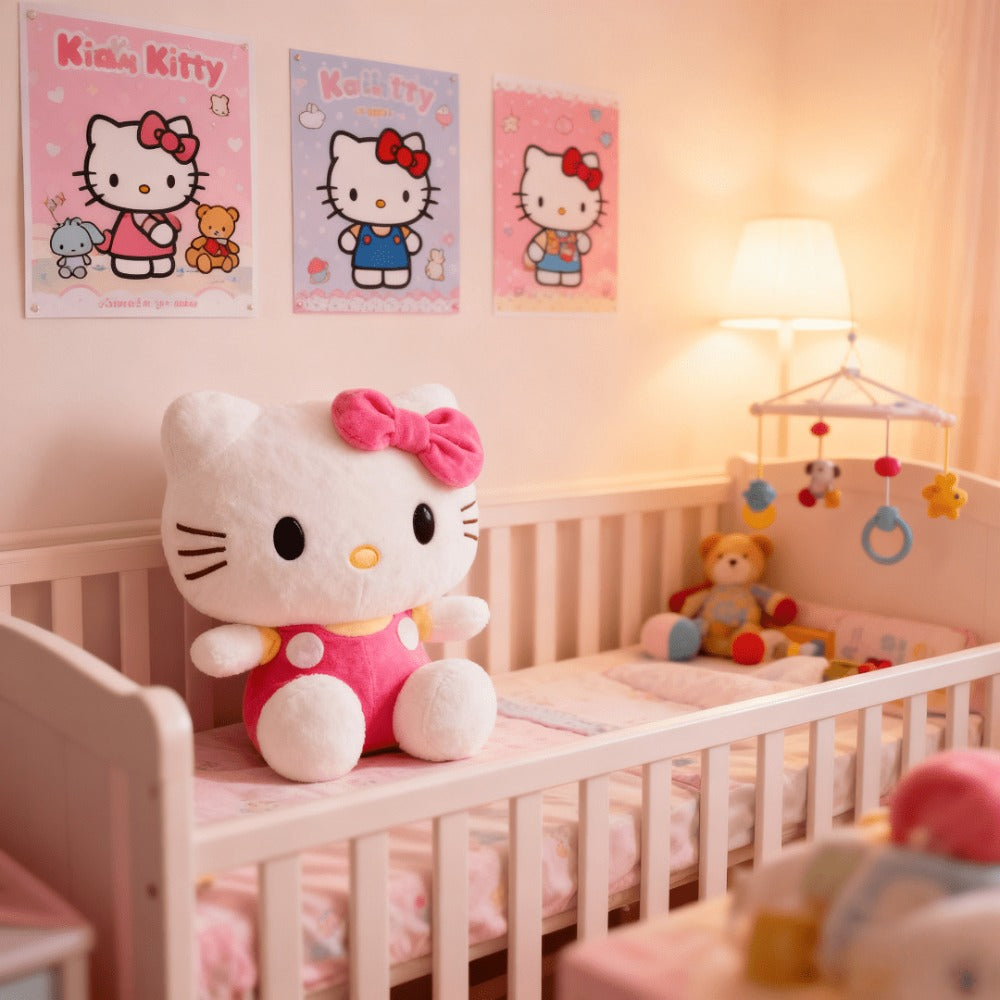 Plush Toy Bow-Wearing Cat Character Doll with Red, Pink or Blue Color Options and Soft Fabric — image 5
