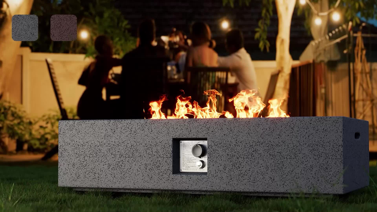 Gas Fire Pit Table Outdoor Propane Fire Pit 16" Round Patio Firepit Table 50000 BTU Electronic Ignition for Backyard Garden P