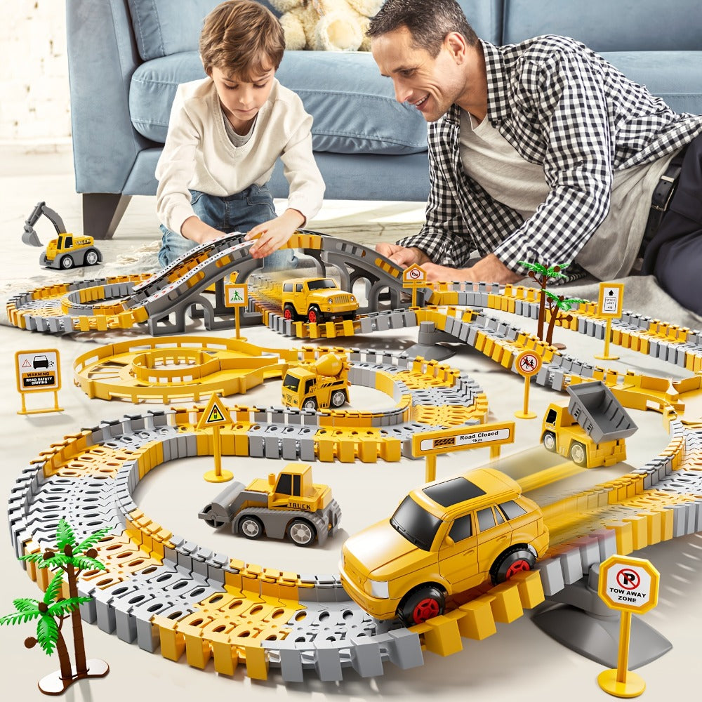 236-Piece STEM Race Track Car Toy Set for Kids Ages 3+, Track Splicing & Racing, Engineering Construction Style — image 6