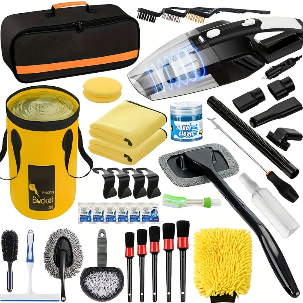Car Cleaning Kit in 19 or 41-Piece Options with Brushes, Towels, Bucket and Selected Vacuum Tools — image 3