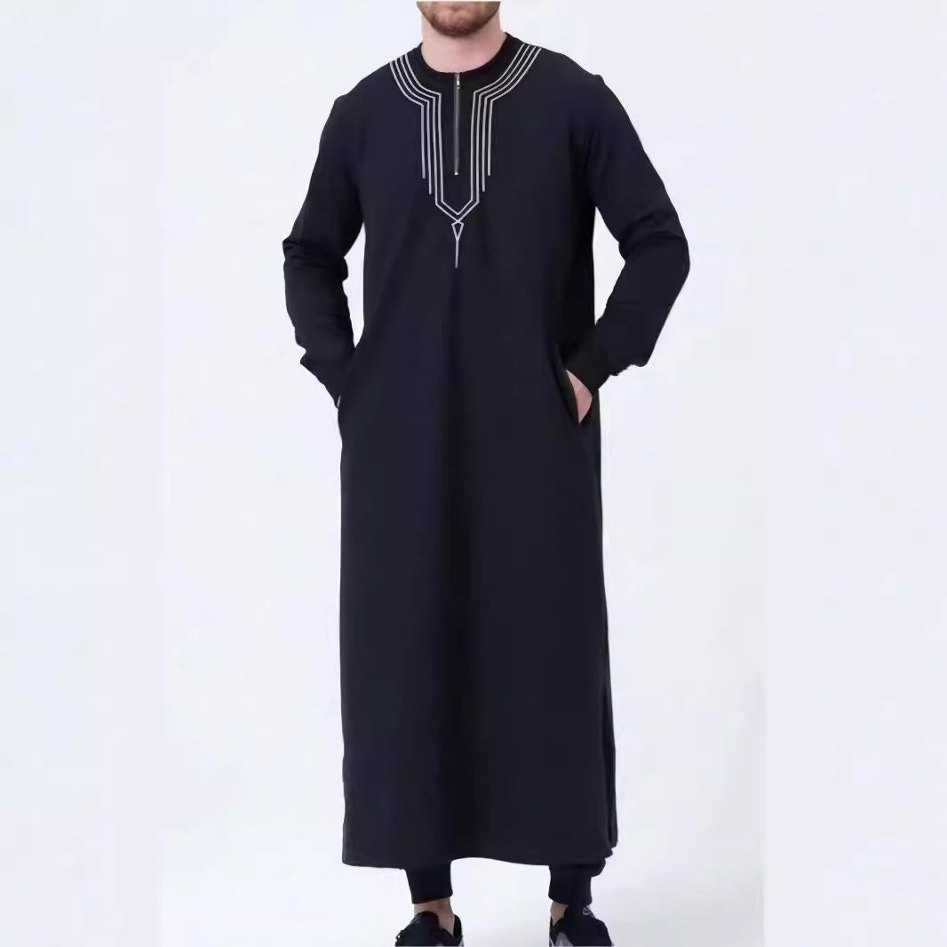 Casual Loose Embroidery Men's Robe