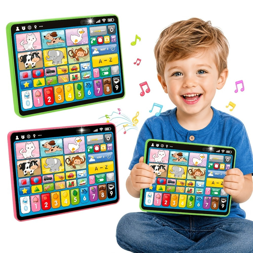 Trilingual Toddler Learning Tablet Toy, 39 Buttons 4 Play Modes Alphabet Numbers Colors Animals Music — image 1