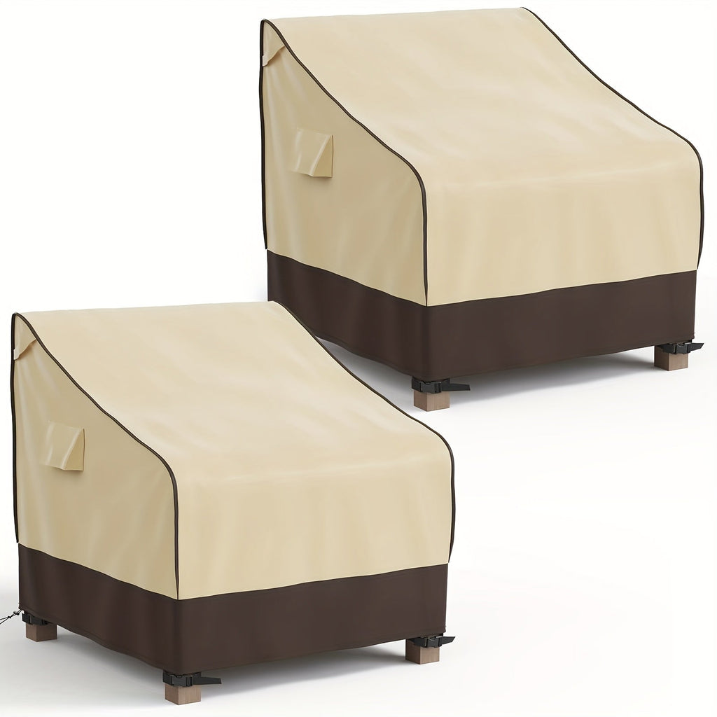 Two-Pack Patio Chair Covers in Beige and Brown with 32- or 35-Inch Width and 36-Inch Height — image 1
