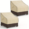 Two-Pack Patio Chair Covers in Beige and Brown with 32- or 35-Inch Width and 36-Inch Height — image 1