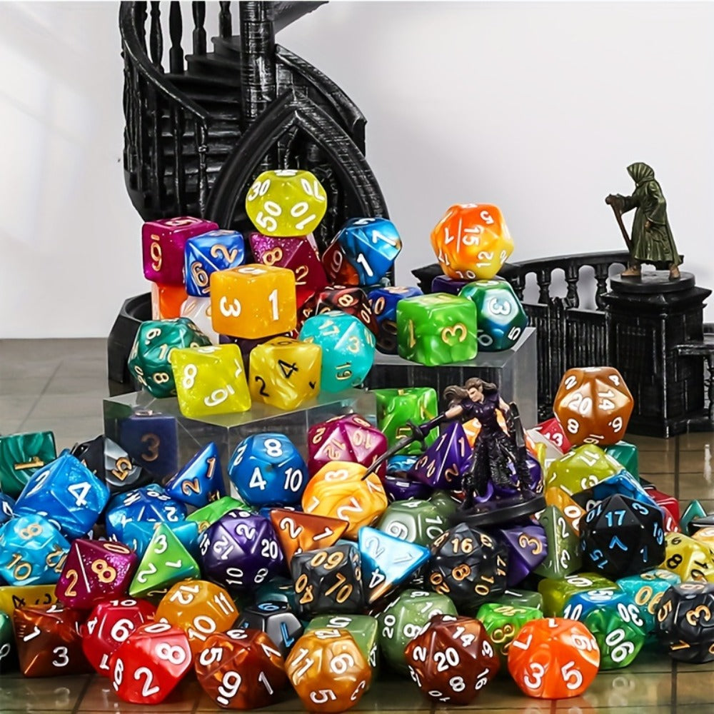 DND Polyhedral Dice Set 25 Sets 175pcs, Double Color D4 D6 D8 D10 D12 D20 for Dungeons & Dragons RPG MTG Tabletop Games — ima