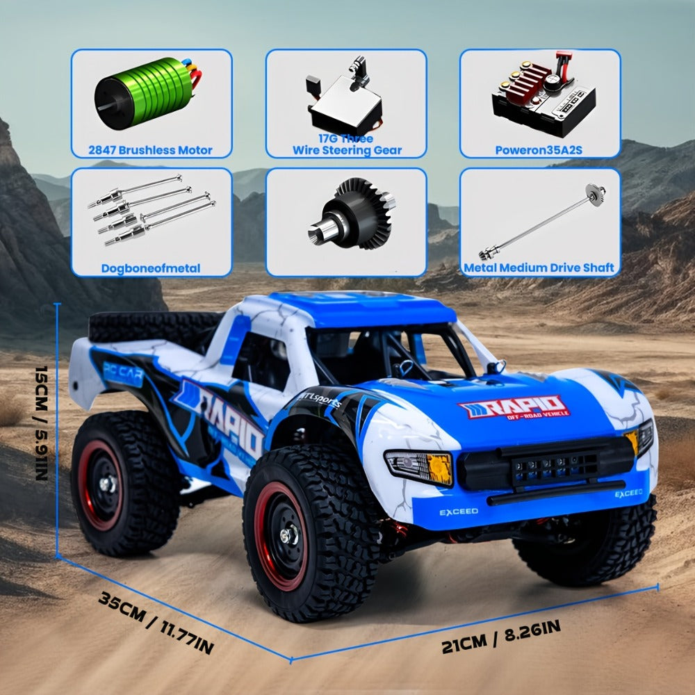Remote Control Car, RAPTO 1:14 Scale 4WD Off-Road Truck with Carbon-Brush or Brushless Motor Variants and 2.4GHz Control — im