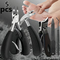 Angled-Jaw Nail Clipper Set, Five-Piece Black-Handle Kit with 25-Degree Tool, Lifter and File — image 10
