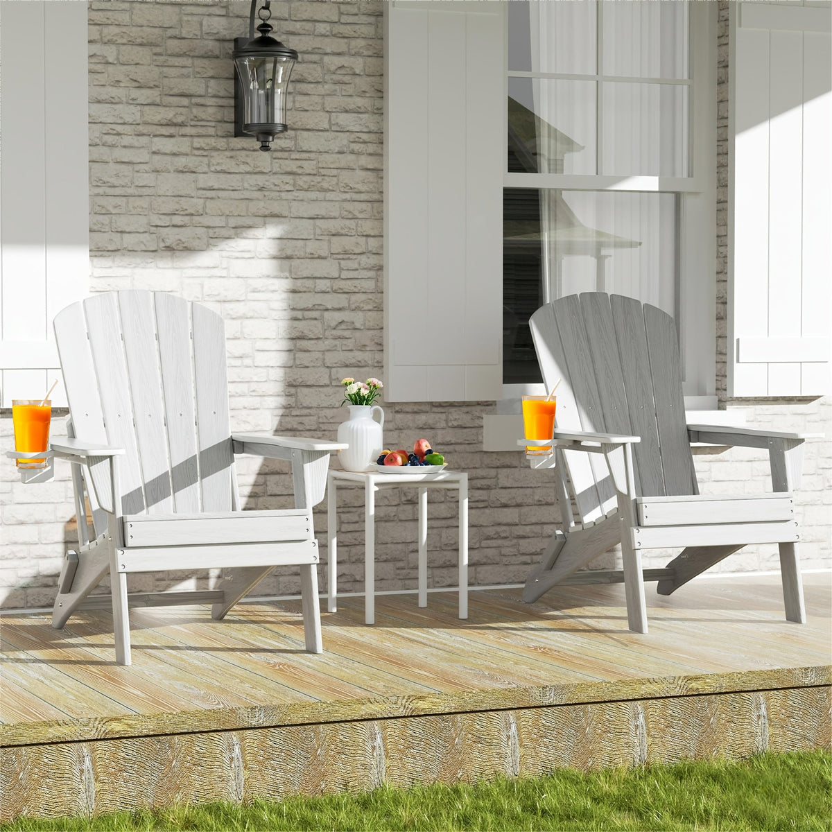 Folding Adirondack Chair with Cup Holder – HDPE All-Weather Outdoor Patio Chair — image 6