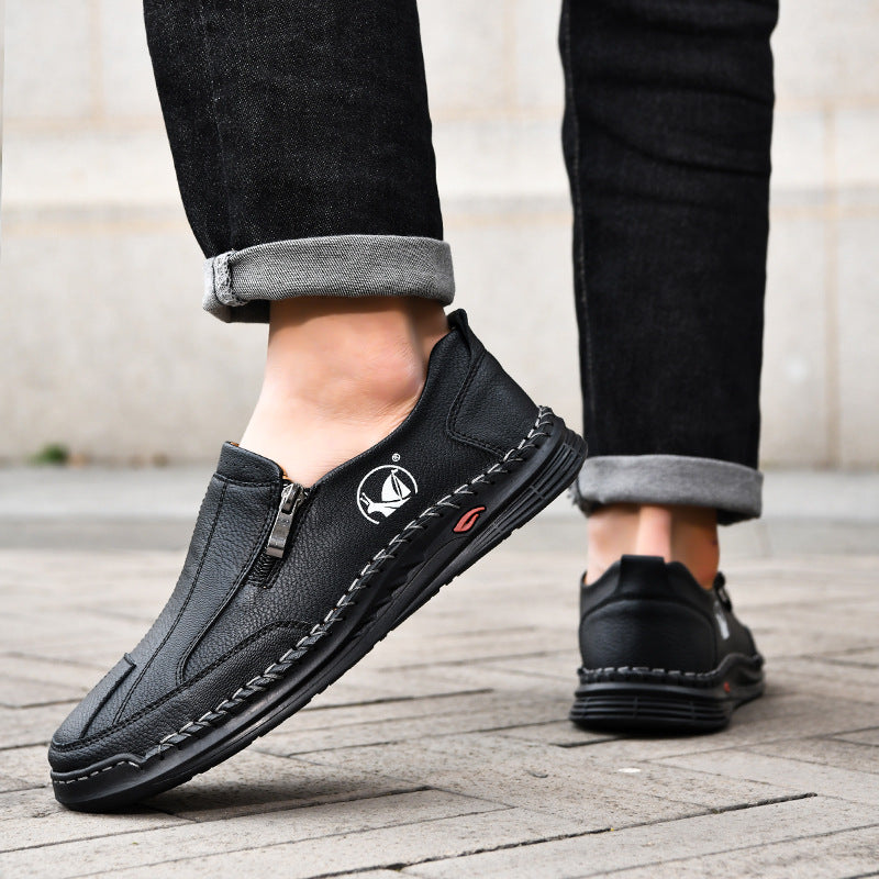 Mens Lace-up Leather Outdoor Casual Shoes