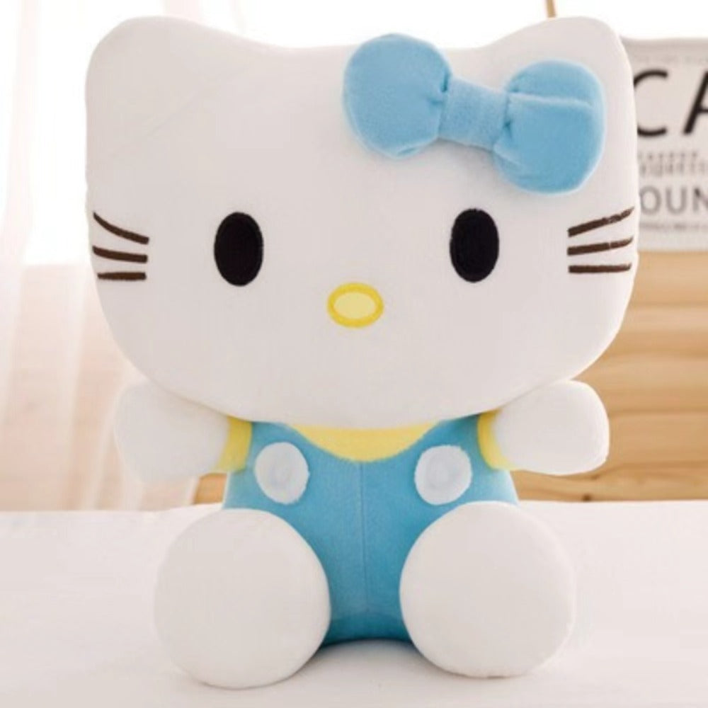 Plush Toy Three-Piece Hello Kitty Character Set with Red, Pink and Blue Bow Styling for Display — image 3