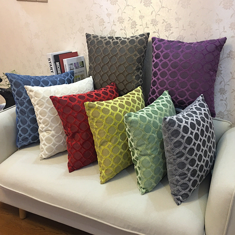 Home Decorative Sofa Throw Pillows Flannel Cushion Cover