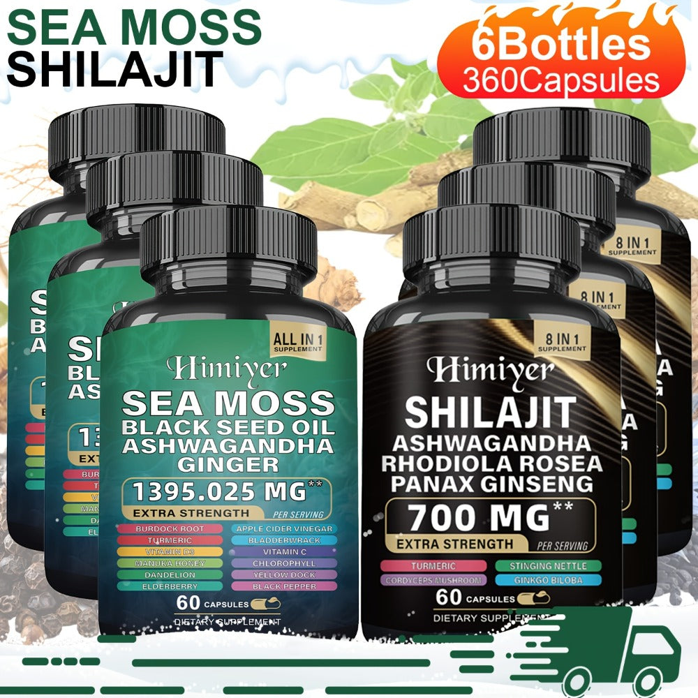 Sea Moss and Shilajit Capsule Supplements in 60-Count Bottles with One- to Six-Bottle Options — image 15