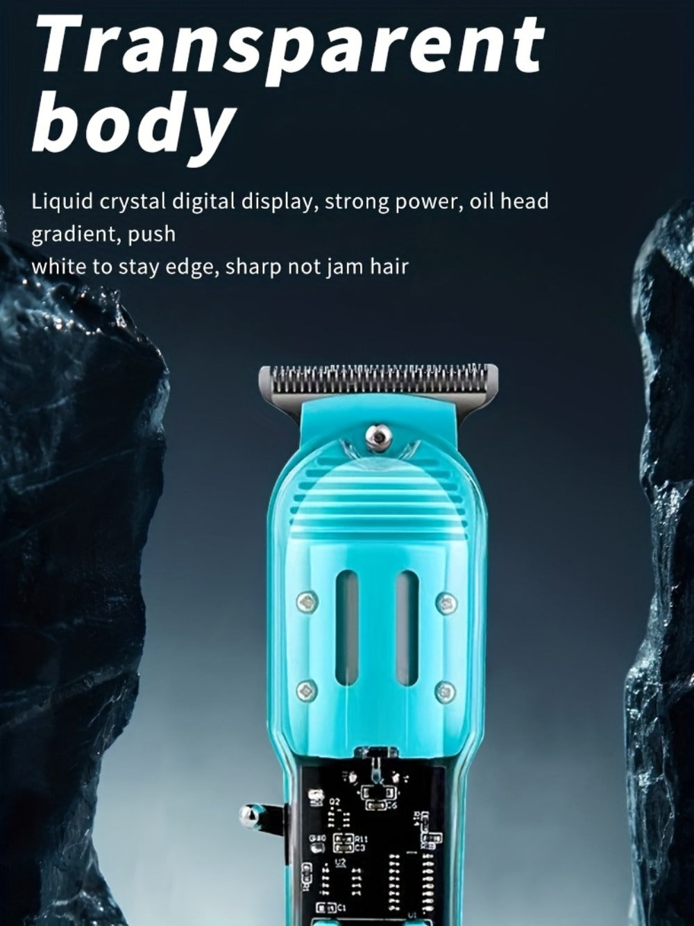 LED Hair Clipper for Men – USB-C Rechargeable Cordless Beard Trimmer with LED Display & 4 Guide Combs, Barber-Grade Home Hair