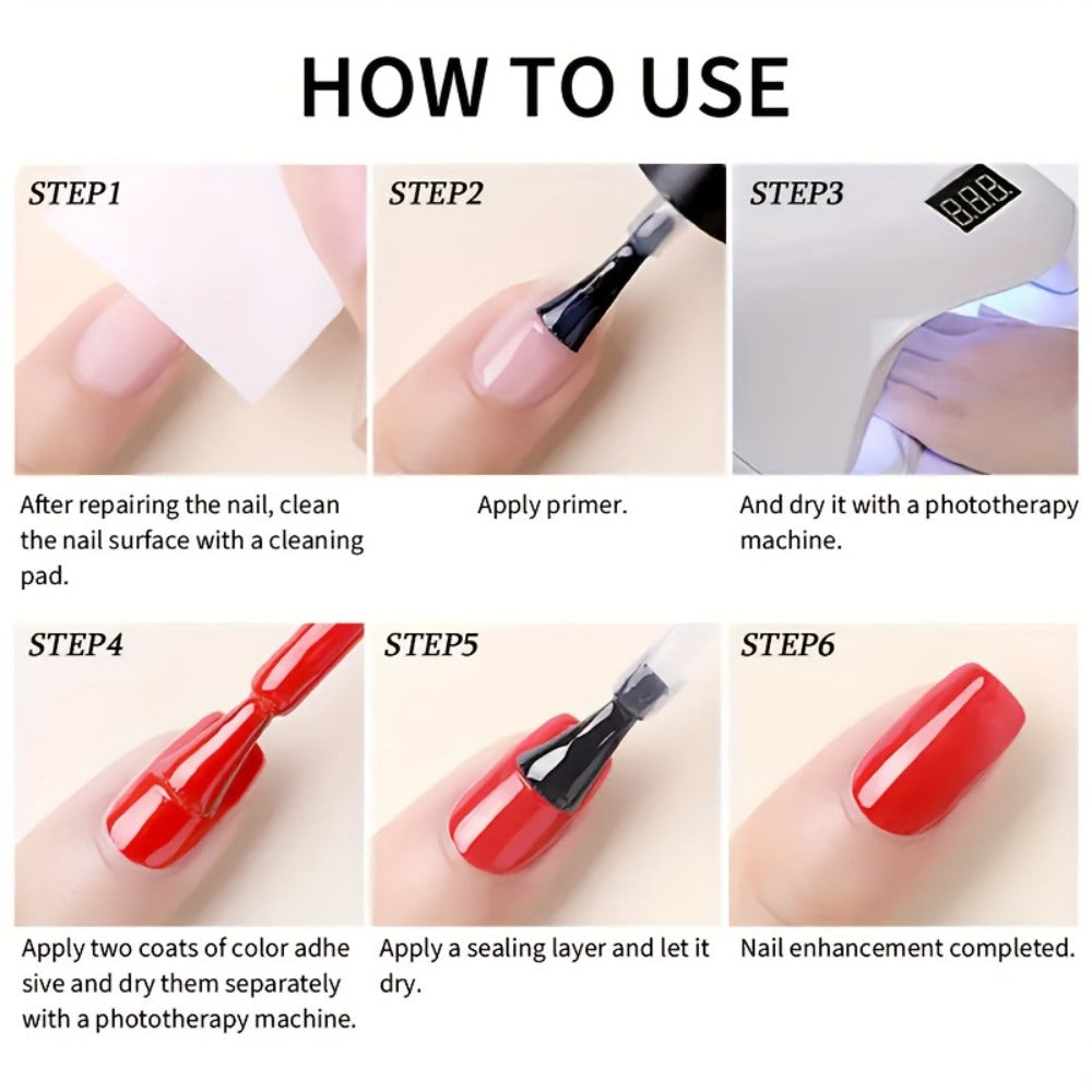 Gel Nail Polish, Shimmer White Glitter, Semi-Permanent LED Polygel, High-Shine Glossy Finish, Explosive — image 6