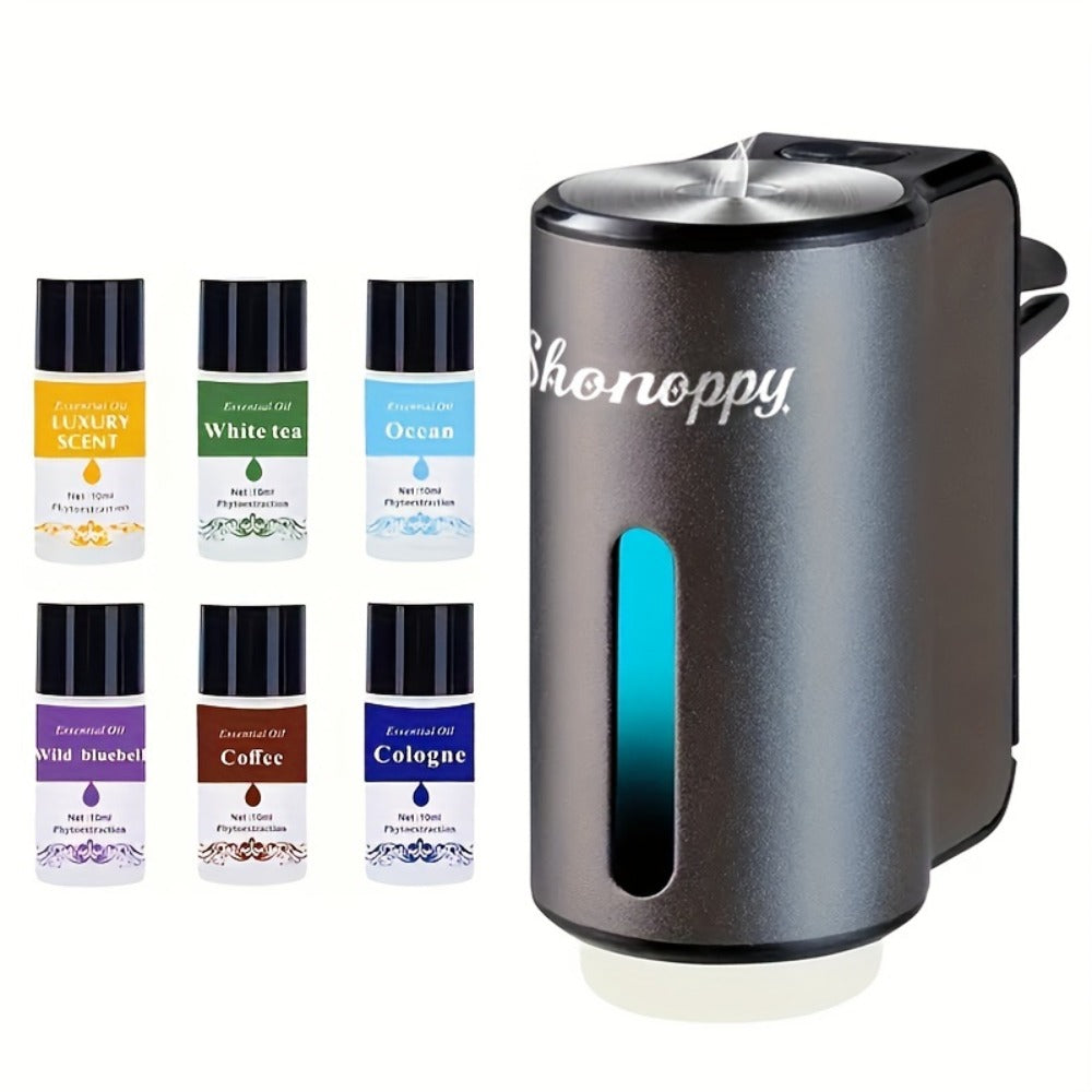 Car Air Freshener Aroma Diffuser with Essential Oils – USB Powered Smart Scent Diffuser for Car, 3/6/10/20 Bottles 0.34oz Ess