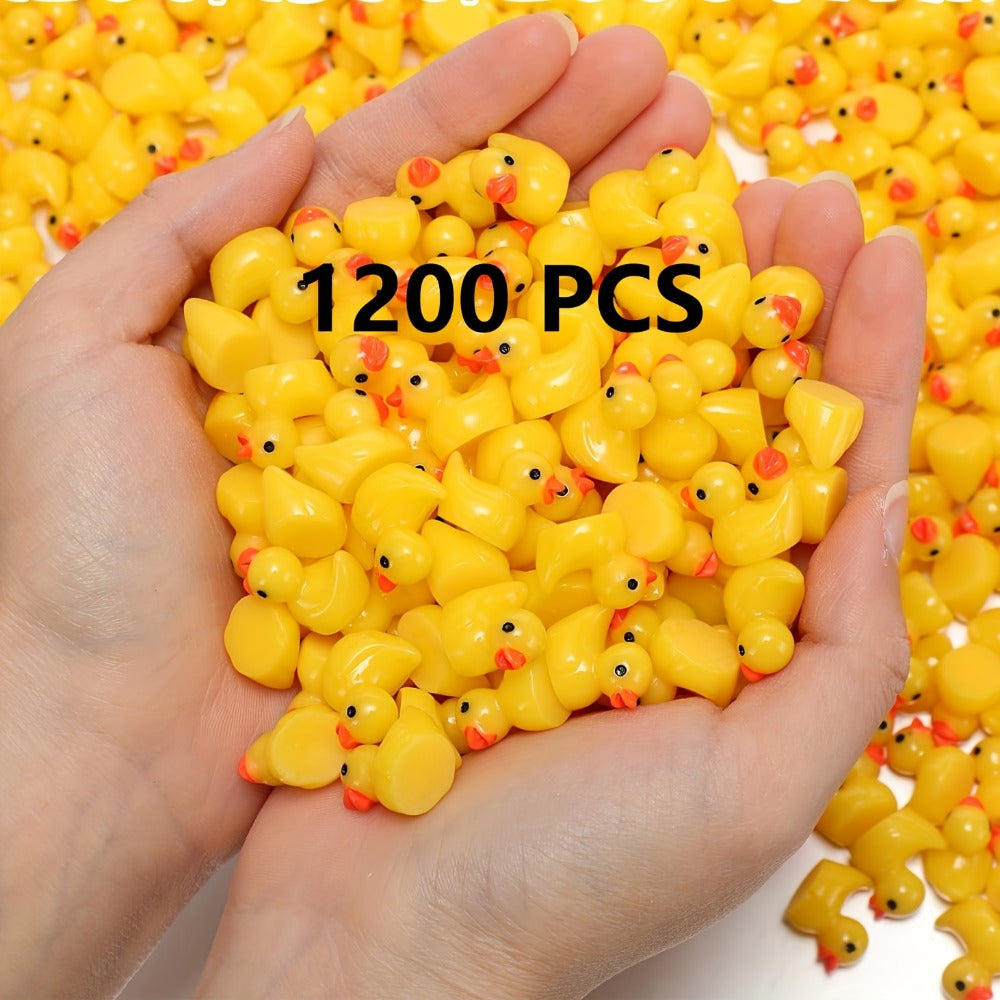 Mini Rubber Ducks Bulk 1200pcs, Tiny Yellow Resin Duck Figures for Hide & Seek Prank, Cruise Ship Duck — image 3