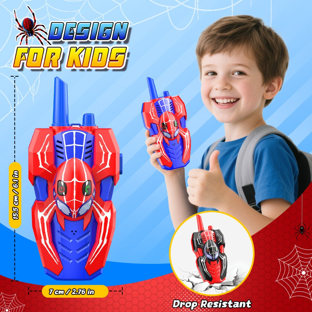 Spider Walkie Talkies for Kids 2-Pack, 2-Way Radio Toy, Grip, Push-to-Talk, Lanyard Hole, Ages 3-12 Boys & Girls — image 8