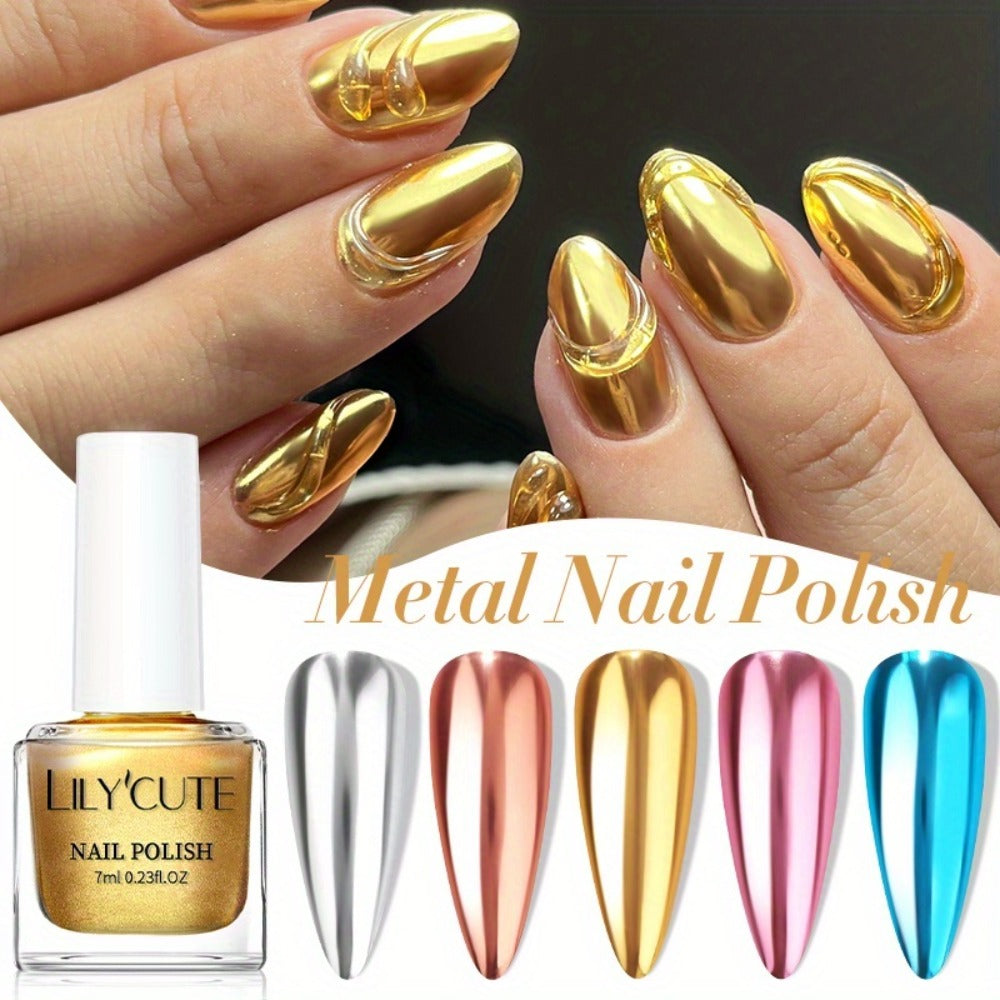Eight-Piece Metallic Nail Polish Set with JS01–JS08 Mirror-Color Shades in 0.24 oz Glass Bottles — image 8