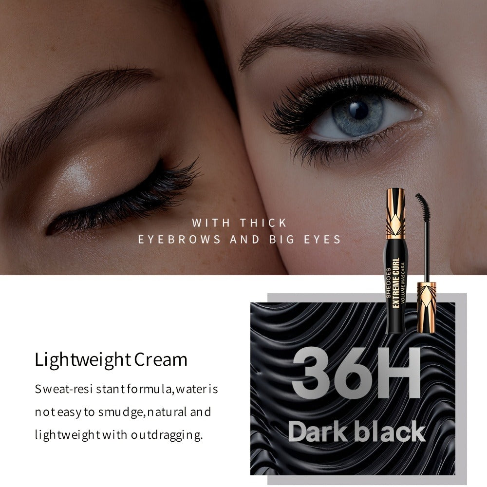 Black Mascara Two-Piece Set with Gold Crown-Style Caps and Curved Black Bristle Applicator Wands — image 8