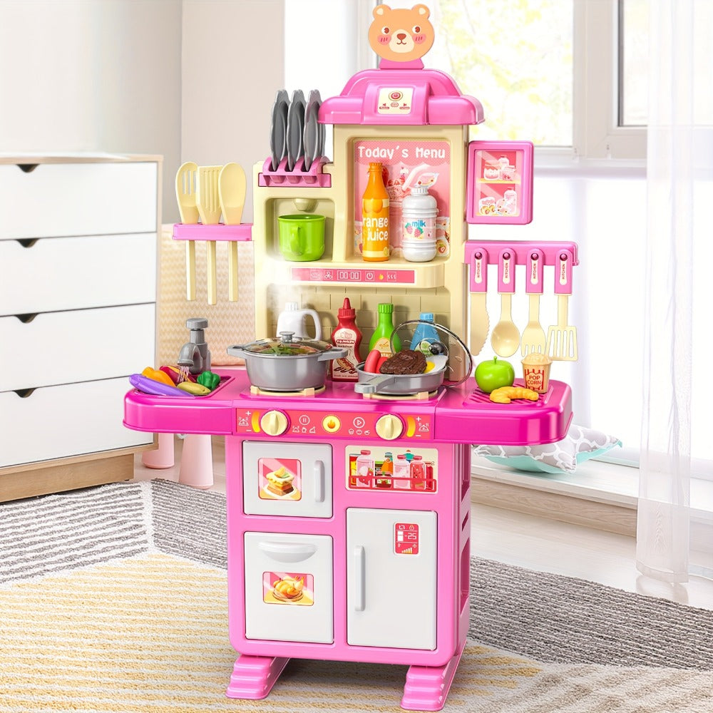 Pretend Play Kitchen Playset with Lights & Sounds, Interactive Toy Kitchen Accessories for Toddlers Ages 3+ — image 12