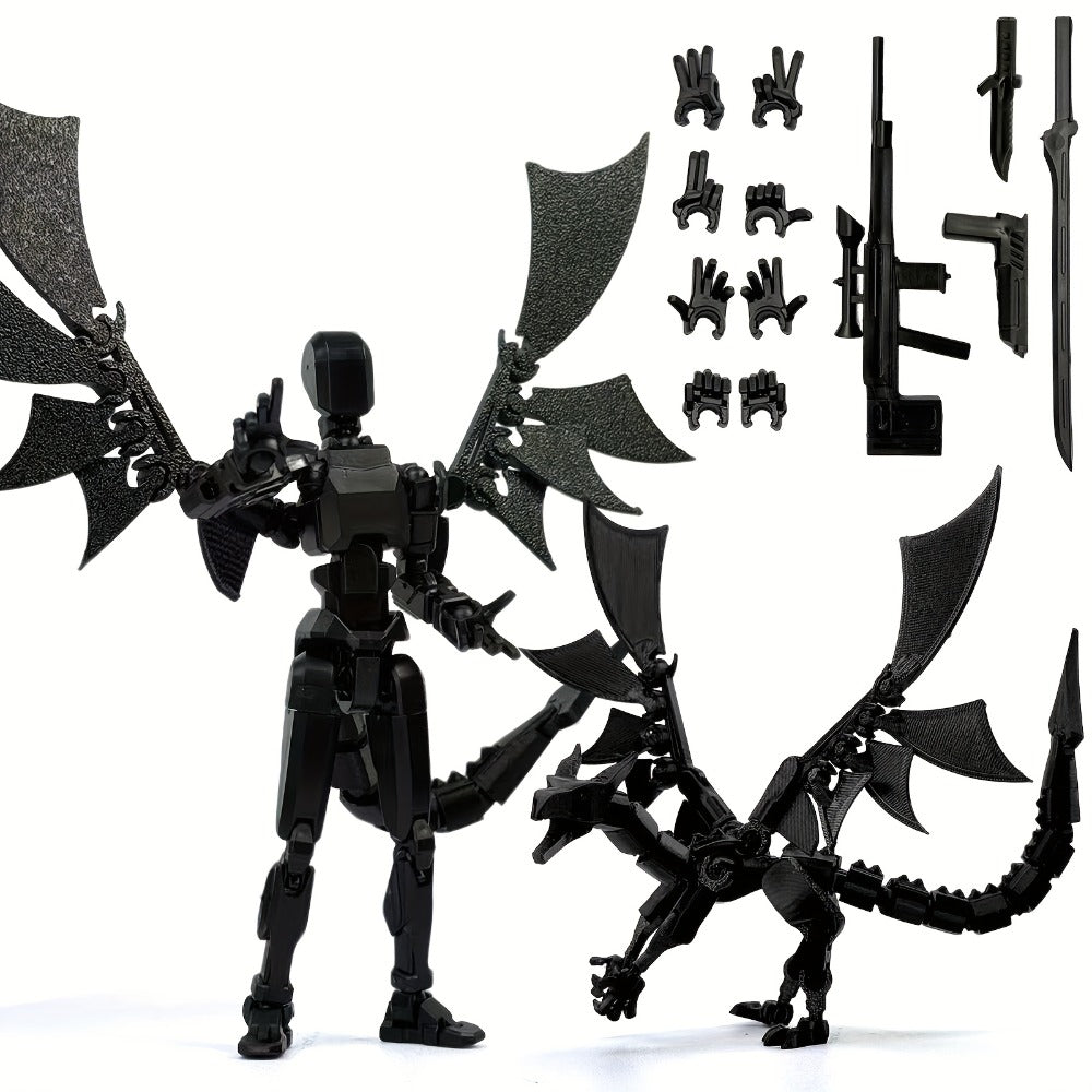 3D Printed Dragon Figurine 2-Piece Set for Garden, Patio and Yard Use, with the Listed Configuration — image 4
