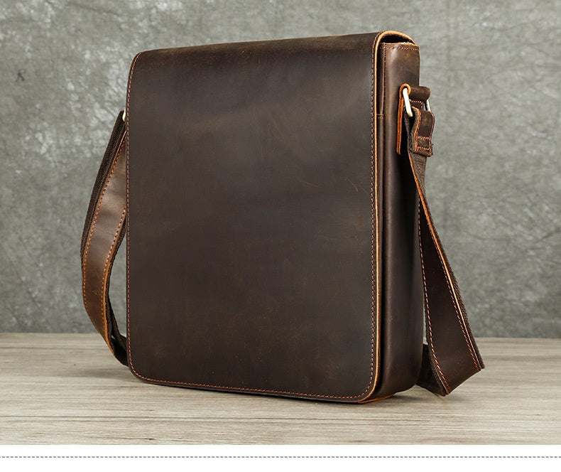 Men's Premium Leather Crossbody Bag, Sophisticated And Casual Single-shoulder Design