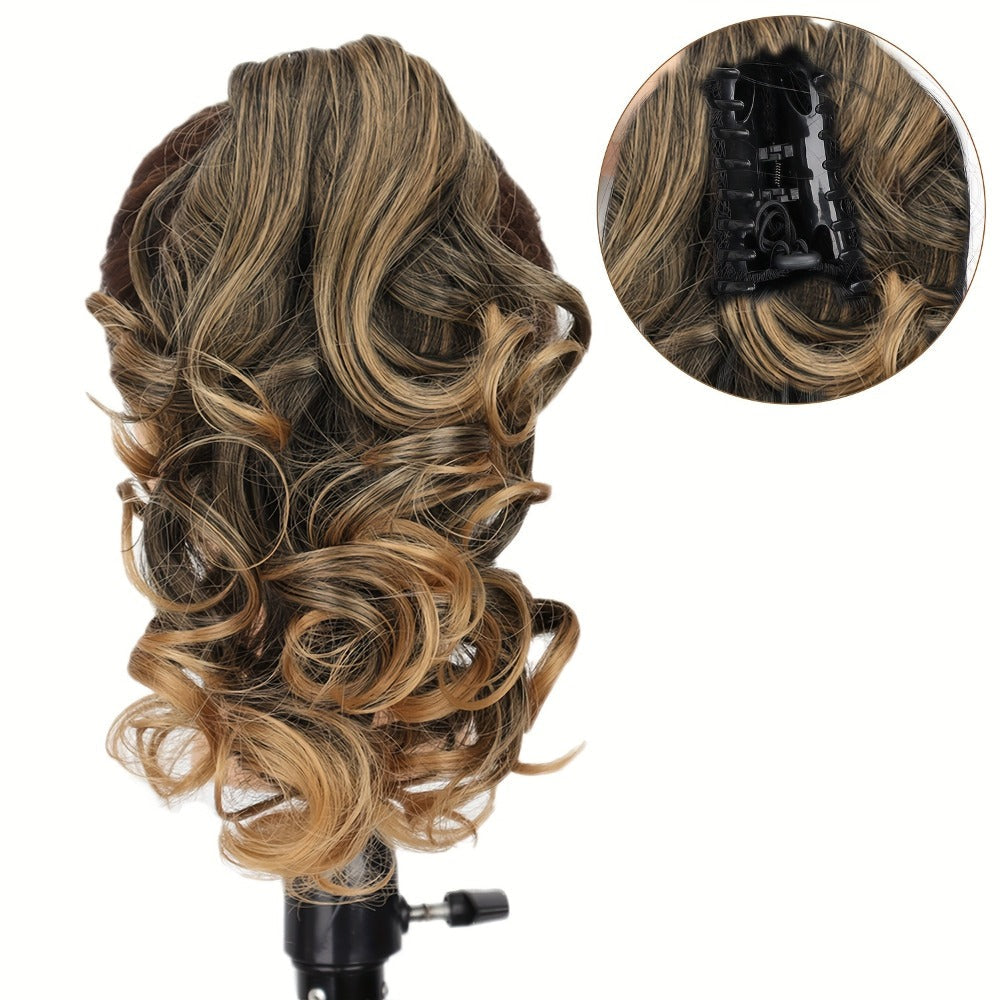 Hair Extensions Curly 8-Inch Synthetic Ponytail with Claw Clip and Eight Dark, Brown and Blonde Colors — image 13